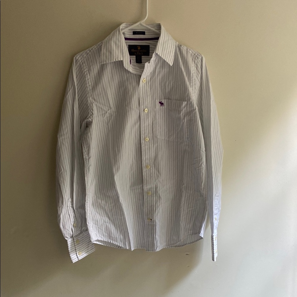 Abercrombie & Fitch White Casual Button Down Shirt
